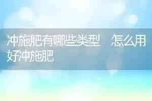 冲施肥有哪些类型 怎么用好冲施肥