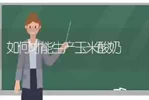 如何才能生产玉米酸奶