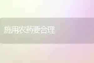施用农药要合理