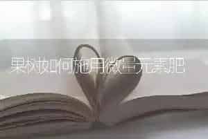 果树如何施用微量元素肥