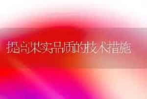 提高果实品质的技术措施