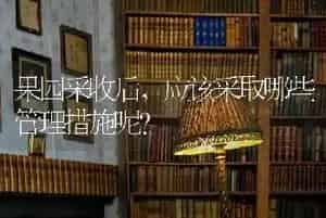 果园采收后,应该采取哪些管理措施呢?