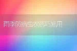 雨季防病虫农药巧施用