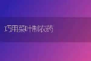 巧用菜叶制农药