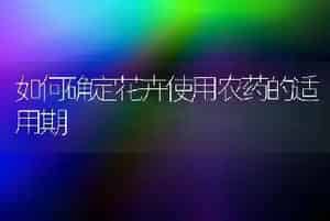 如何确定花卉使用农药的适用期