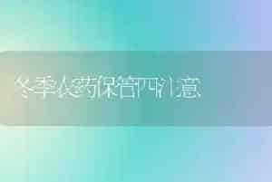 冬季农药保管四注意
