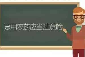 夏用农药应当注意啥