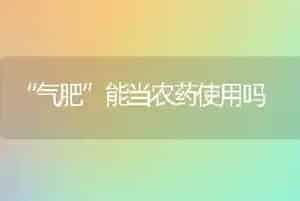 “气肥”能当农药使用吗