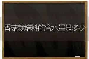 香菇栽培料的含水量是多少