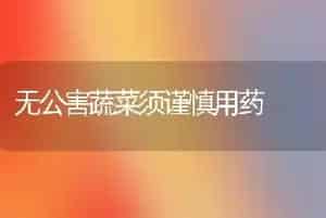 无公害蔬菜须谨慎用药