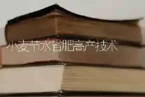 小麦节水省肥高产技术