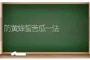 防黄蜂蜇苦瓜一法
