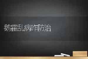 鹅霍乱病咋防治