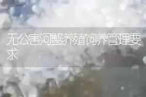 无公害河蟹养殖饲养管理要求
