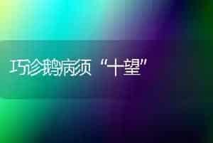 巧诊鹅病须“十望”