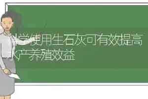 科学使用生石灰可有效提高水产养殖效益