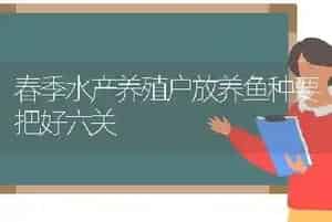 春季水产养殖户放养鱼种要把好六关