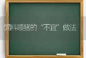 饲料喂猪的“不宜”做法