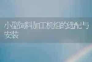 小型饲料加工机组的选配与安装