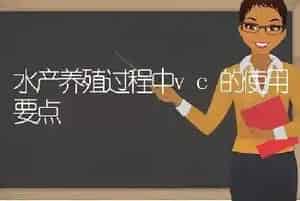 水产养殖过程中vc的使用要点