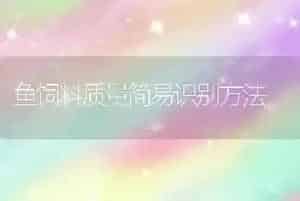 鱼饲料质量简易识别方法