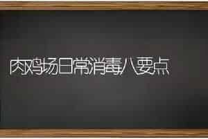 肉鸡场日常消毒八要点