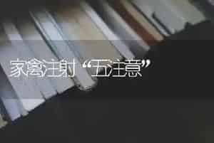 家禽注射“五注意”