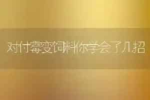 对付霉变饲料你学会了几招